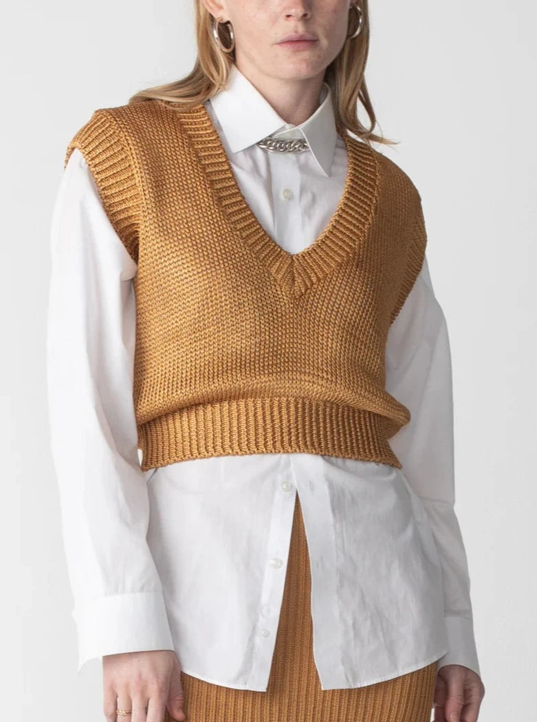 Hella / ヘラ SLAB KNIT COCOON VEST camel Hella / ヘラ SLAB KNIT COCOON VEST camel Hella / ヘラ SLAB