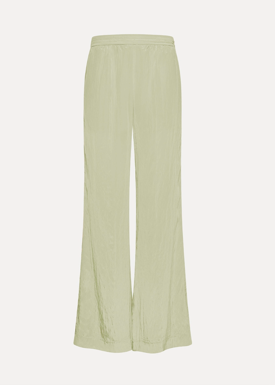 Forte Forte Flared Satin Pants in Aloe Green