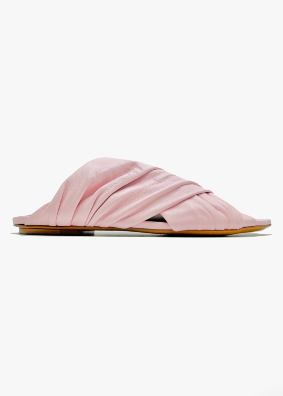 Forte Forte Nappa Leather Flat Sandals in Petalo Pink