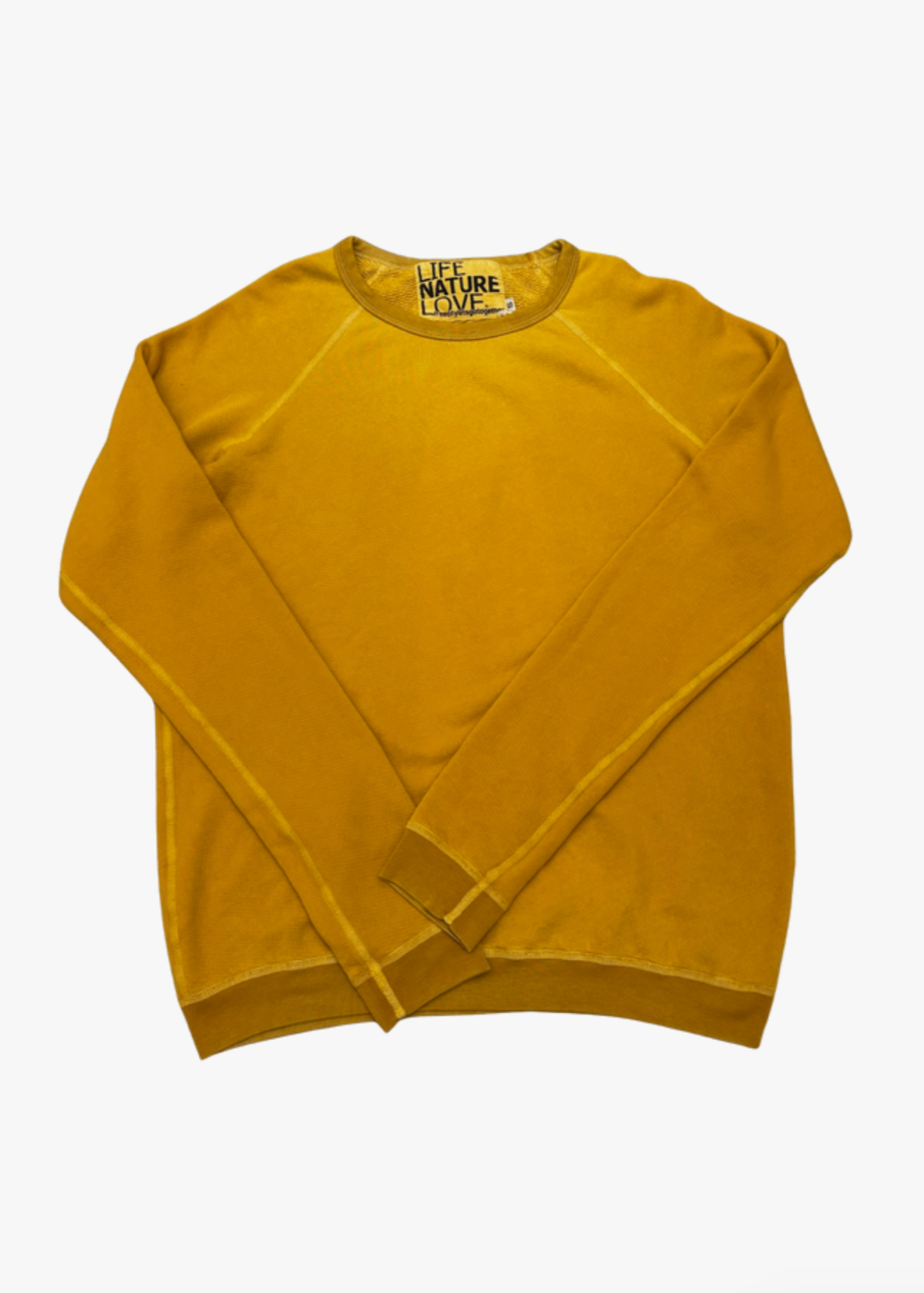Freecity Cotton Supervintage Bigraglan Sweatshirt in Yellow Plant