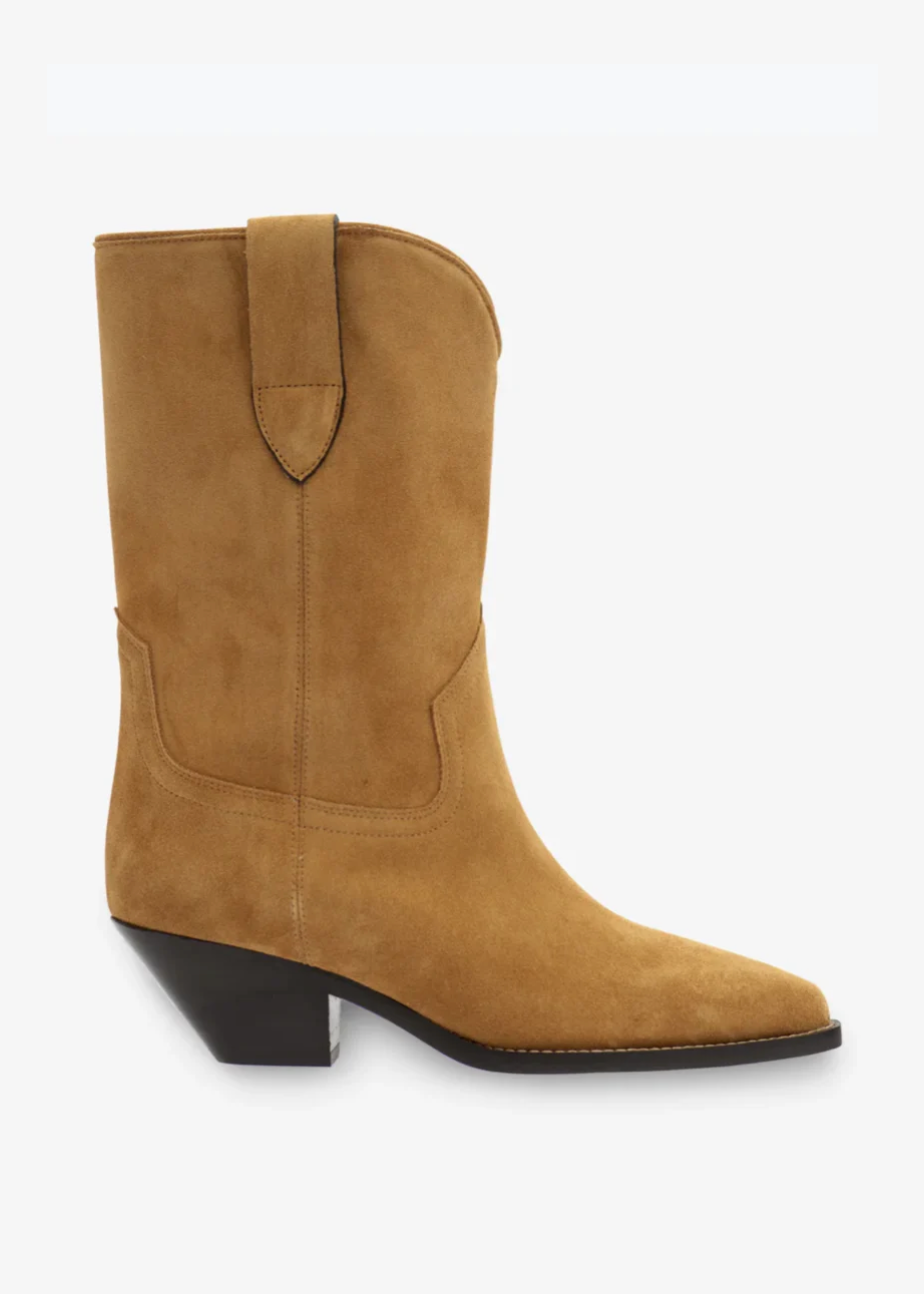 Isabel Marant womens Dahope Suede Cowboy Boots in Cognac tan