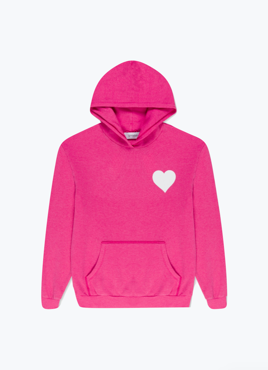 SPRWMN Heart Hoodie in Hot Pink