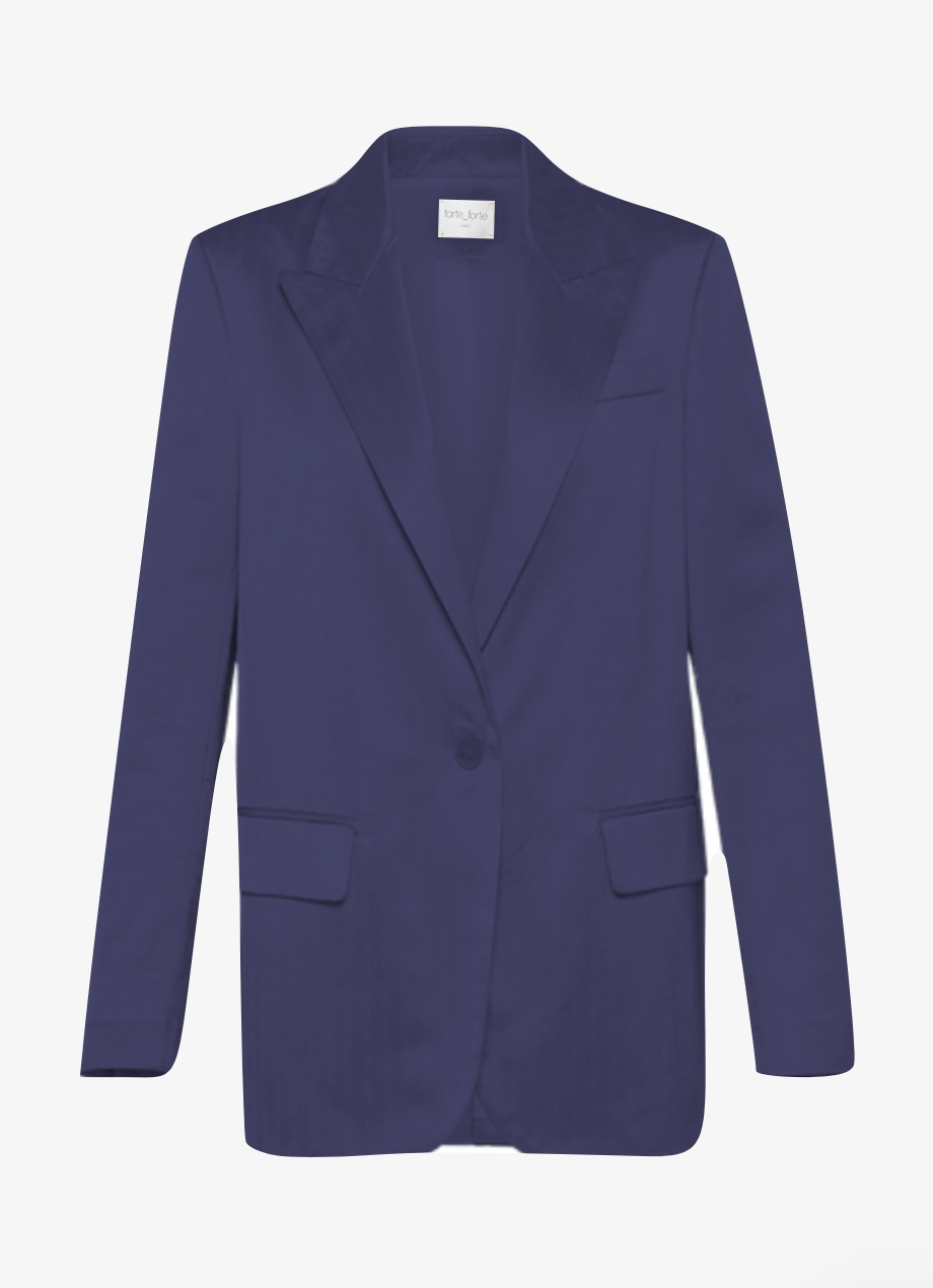 Chic Herringbone Satorial Jacket in Nuit