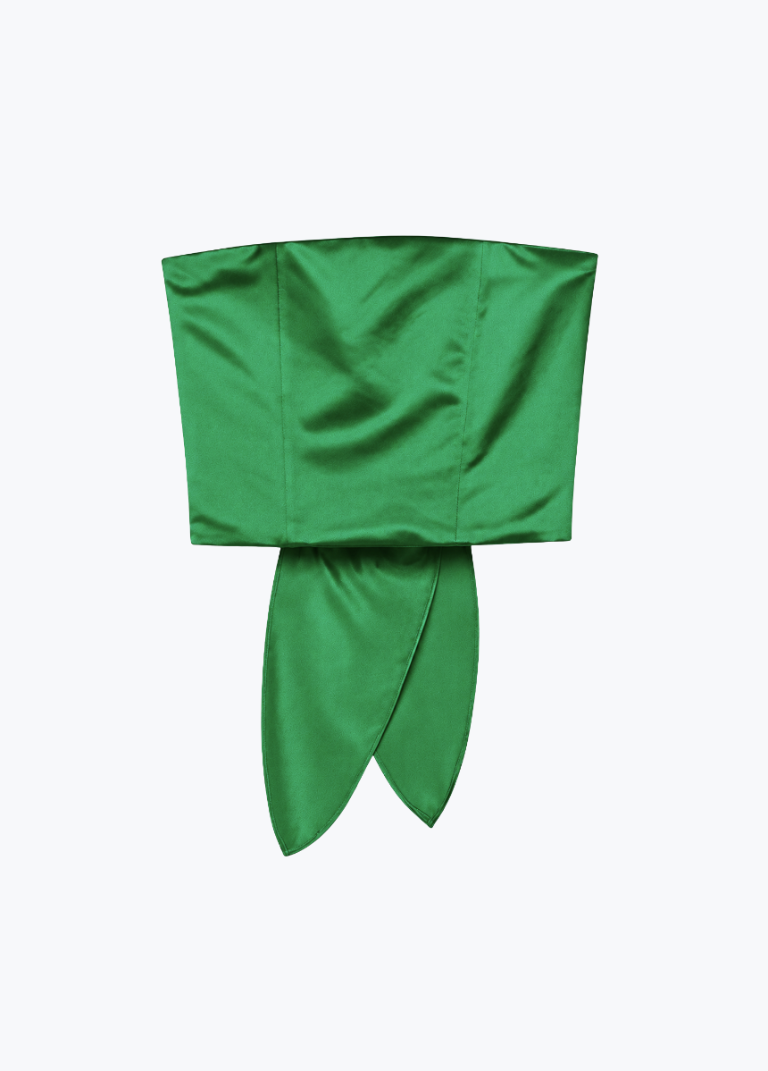 Contemporary Duchesse Sash Bustier in Malachite