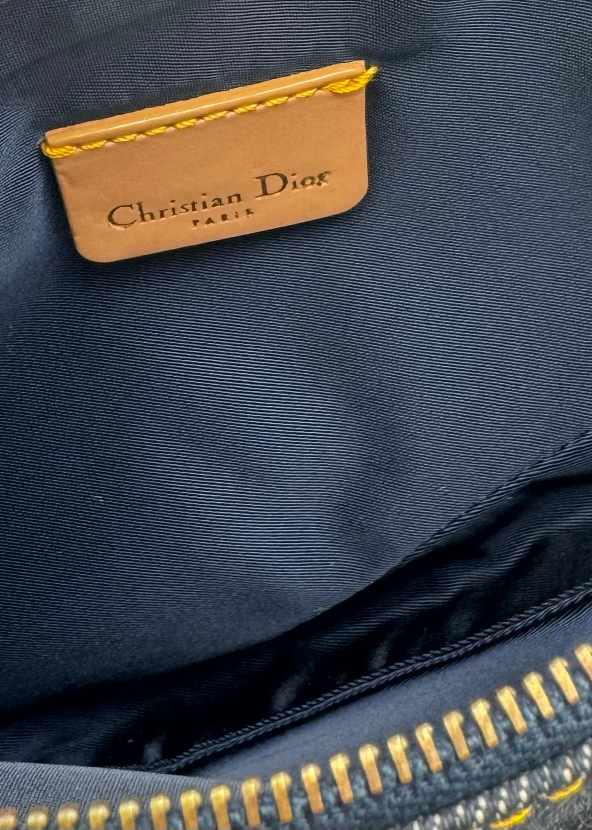 Vintage Christian Dior Mini Denim Saddle Pochette