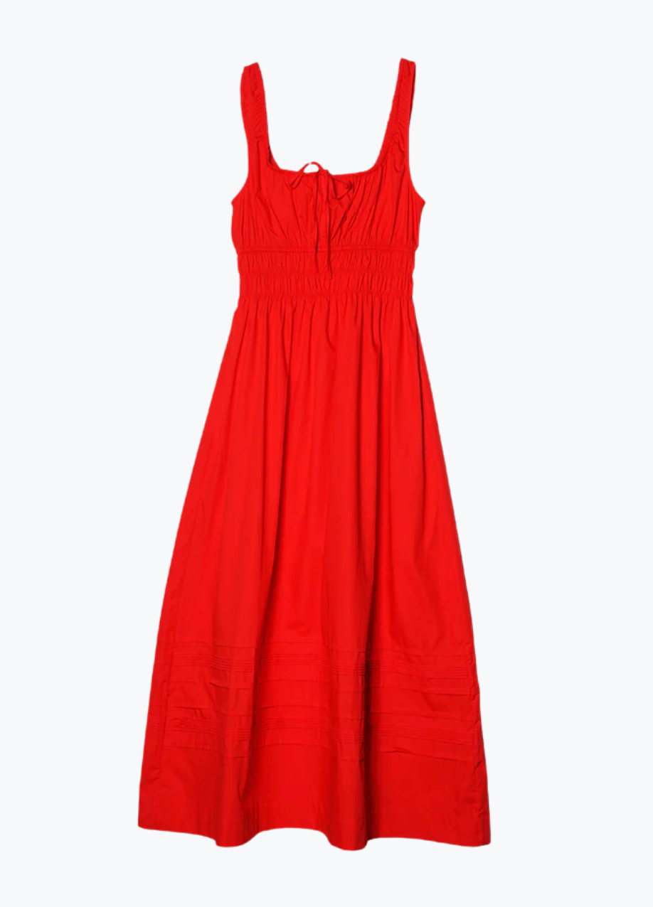 Iris Cotton Poplin Dress in Red – ELI