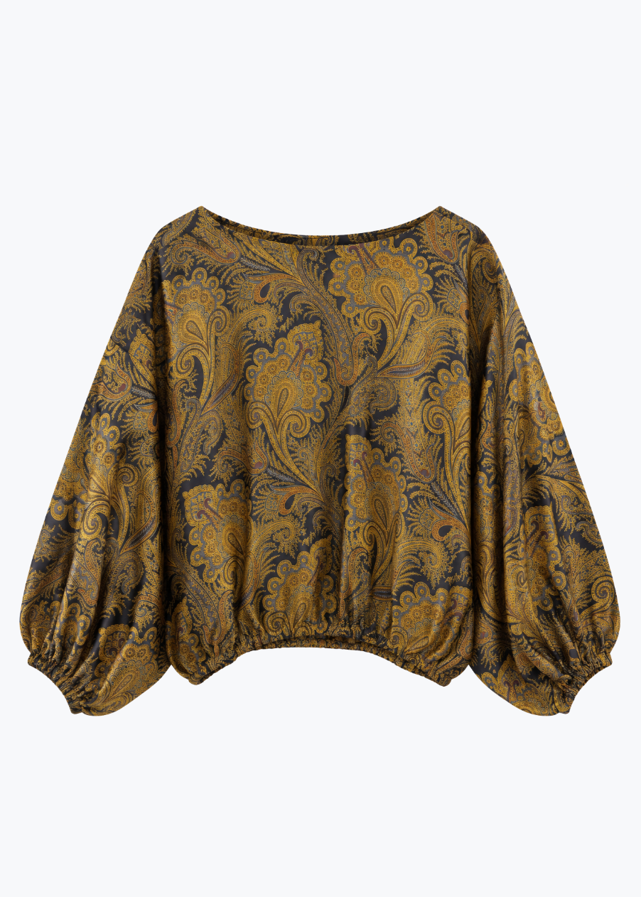 トップス LA PRESTIC OUISTON SILK TOP Blondie Silk Top in Cachemire Soir – ELI