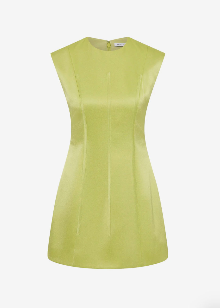 Hallie Mini Dress in Lime ELI Hallie Mini Dress in Lime ELI