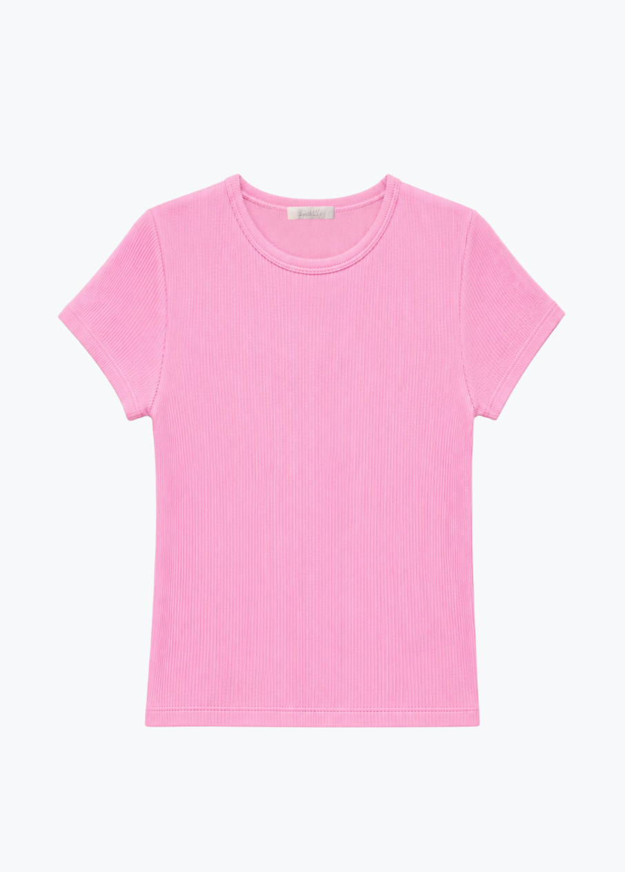 Yael Fitted Rib Tee in Dahlia – ELI
