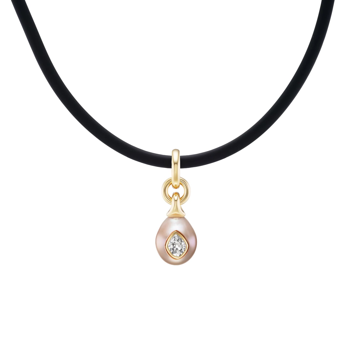 Pearl Drop Pendant with Modified Brilliant Pear Diamond (1.34ct)