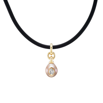 Pearl Drop Pendant with Modified Brilliant Pear Diamond (1.34ct)