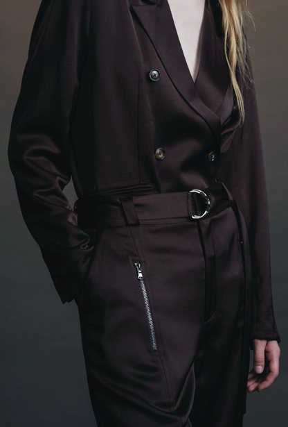 Person wearing Saint Art womens Adalee Charmeuse Blazer