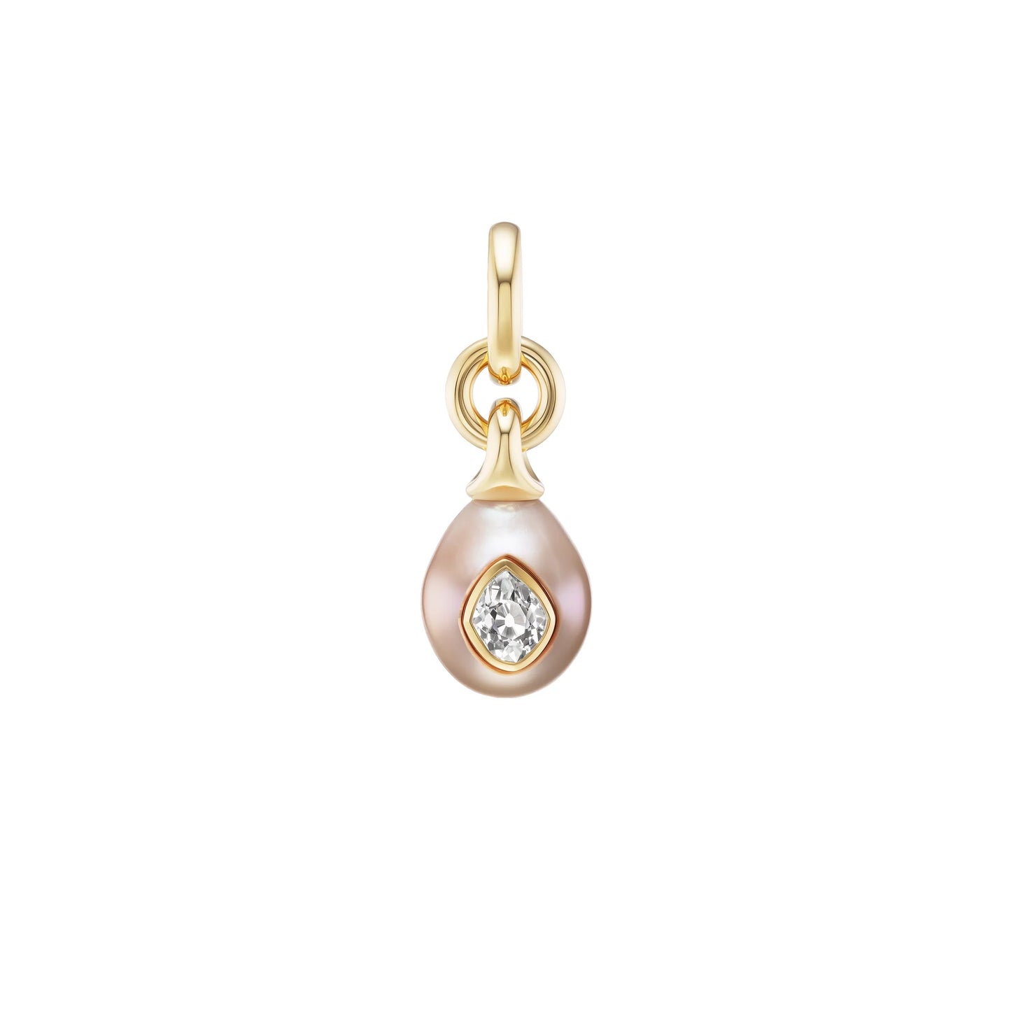Pearl Drop Pendant with Modified Brilliant Pear Diamond (1.34ct)