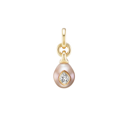 Pearl Drop Pendant with Modified Brilliant Pear Diamond (1.34ct)