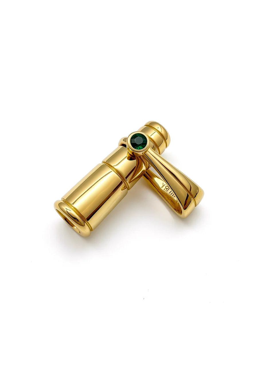 howl fine jewelry 18k yellow gold diamond emerald Alton Cigarette Holder Pendant