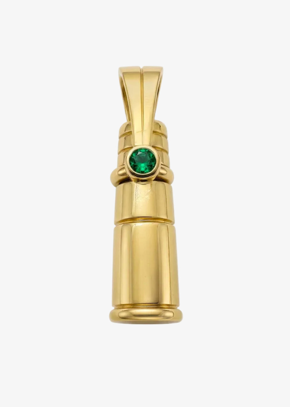 howl fine jewelry 18k yellow gold diamond emerald Alton Cigarette Holder Pendant