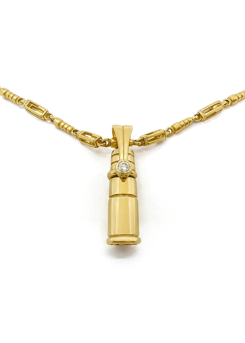 howl fine jewelry 18k yellow gold diamond emerald Alton Cigarette Holder Pendant