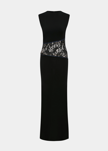 ANIM womens Anna Sleeveless Maxi Dress with Lace Detail black