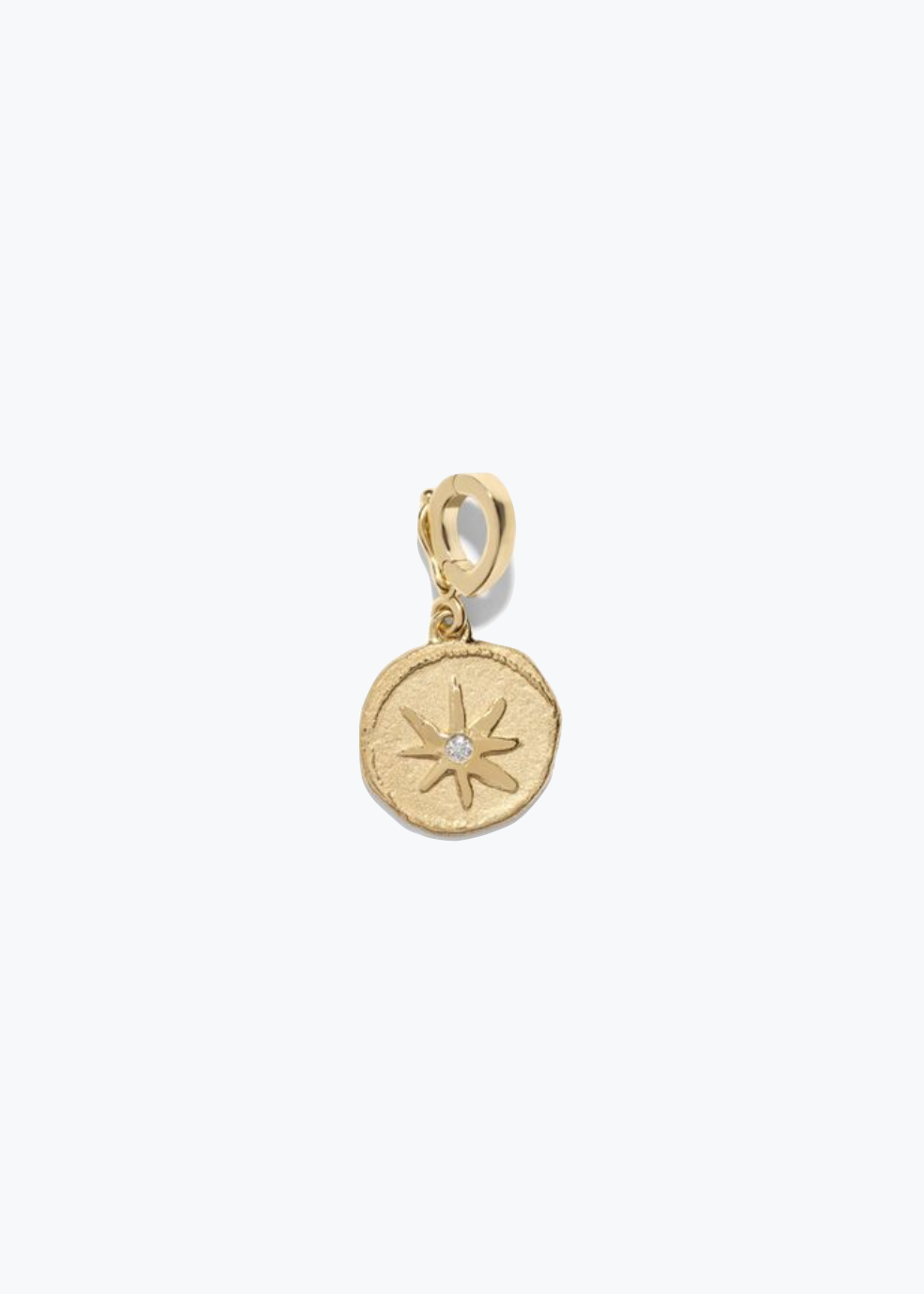 AZLEE fine jewelry 18k yellow gold Star Diamond Petite Coin pendant