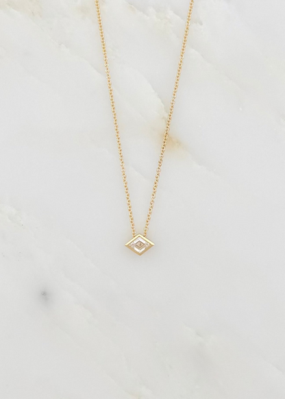 AZLEE fine jewelry 18k yellow gold Trace Lozenge Diamond Necklace