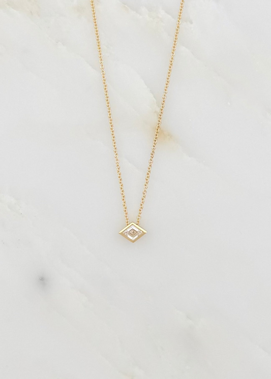 AZLEE fine jewelry 18k yellow gold Trace Lozenge Diamond Necklace
