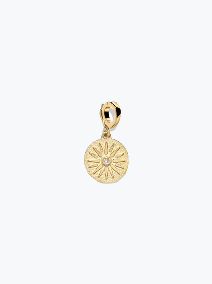 AZLEE fine jewelry Sunburst Diamond Petite Coin pendant