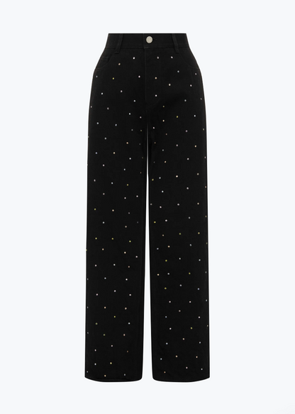 Alemais Simona Mid Rise Denim Jean Crystal Embellished