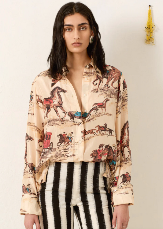 Person wearing Alix of Bohemia Dana Canyon Cowboy Silk Shirt