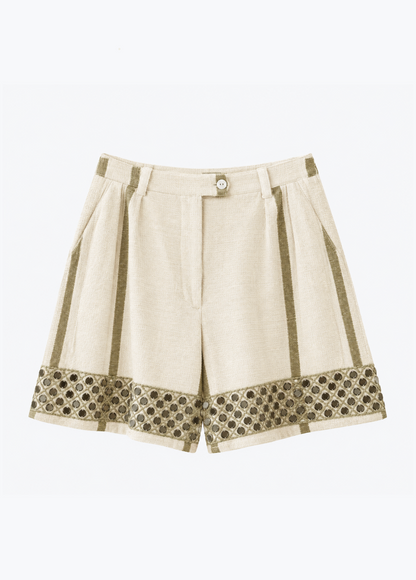 Alix of Bohemia Deena White Sage Coin Shorts