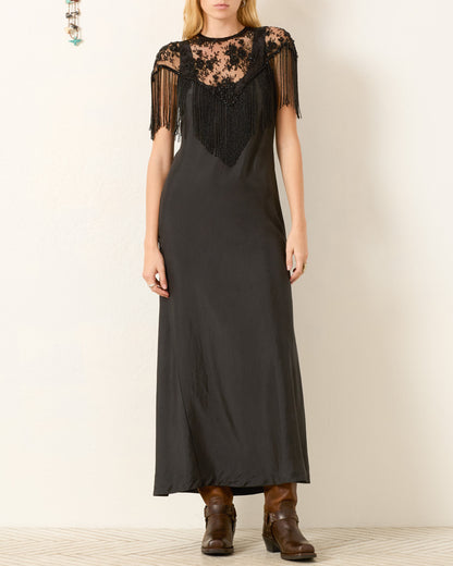 Person wearing Alix of Bohemia FW25-FLO116-TFlouNightRideLaceCapelet_2457