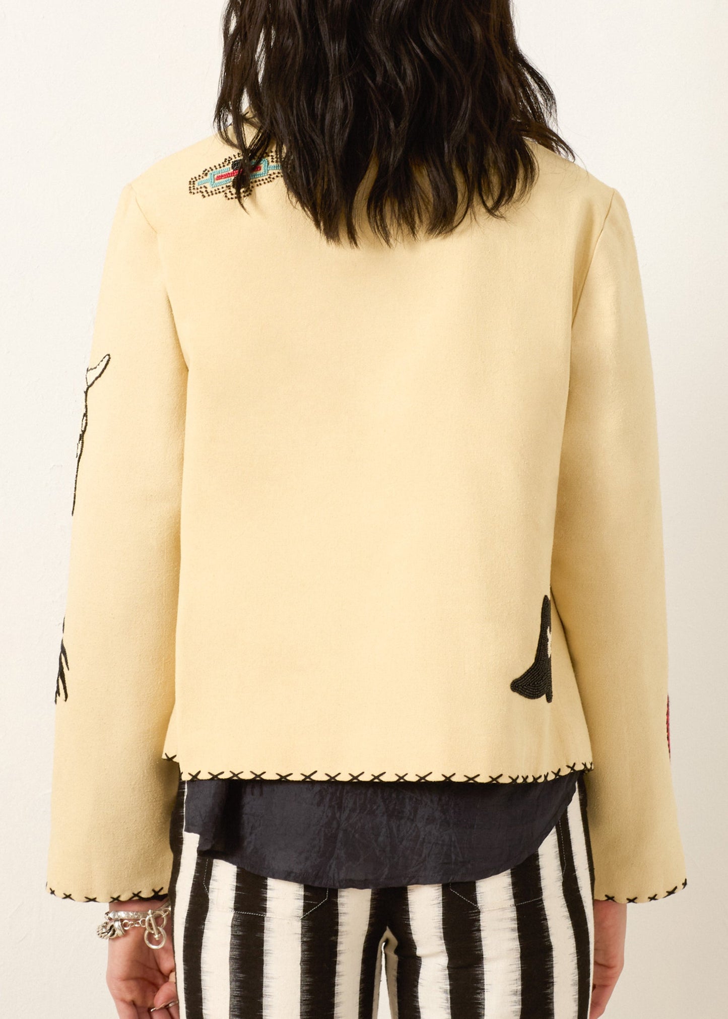 Person wearing Alix of Bohemia FW25-FRA128-JFrancisRyeTattooJacket0559