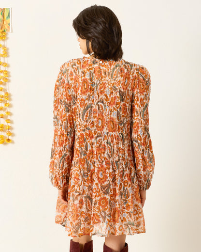 Person wearing Alix of Bohemia Juno Topaz Flower Dress