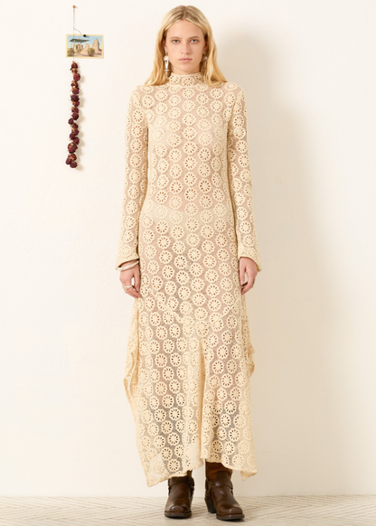 Person wearing Alix of Bohemia Laila Trail Lace Dress