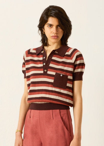 Alix of Bohemia Lessi Sandstone Stripe Top