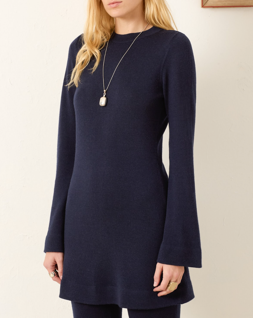 Person wearing Alix of Bohemia Romy Midnight Wool Dress