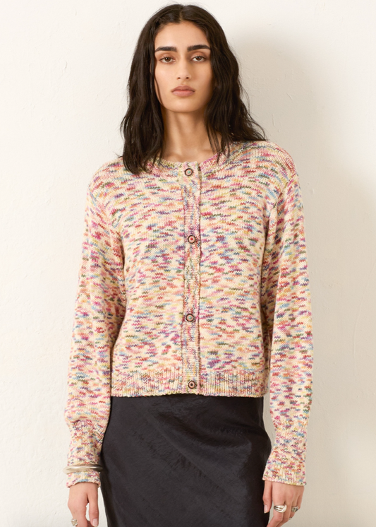 Person wearing Alix of Bohemia Sammi Aurora Beam Cardigan