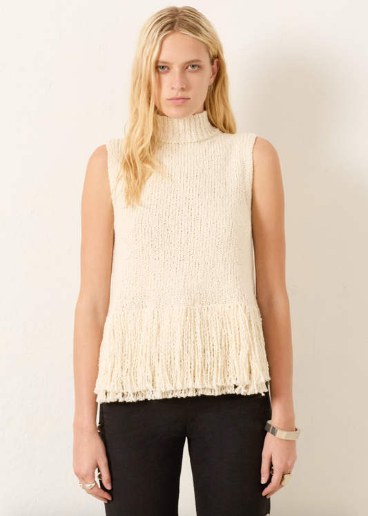 Person wearing Alix of Bohemia Sonia Snow Fringe Top