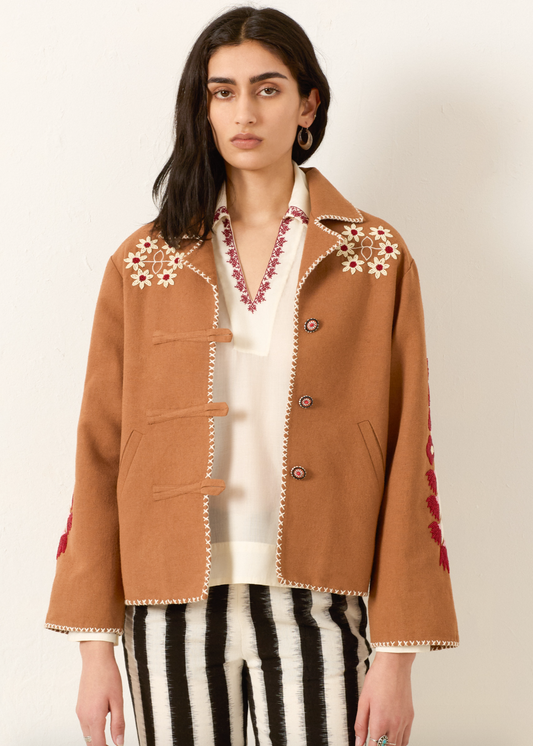 Person wearing Alix of Bohemia Western Cactus Bloom Jacket