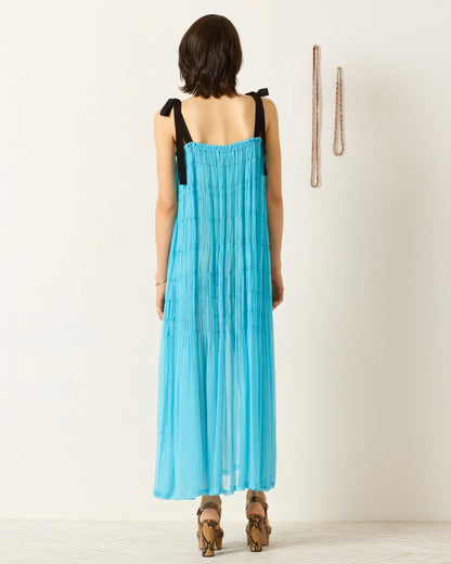 Person wearing Alix of Bohemia womens Emrys Cerulean Stone Dress