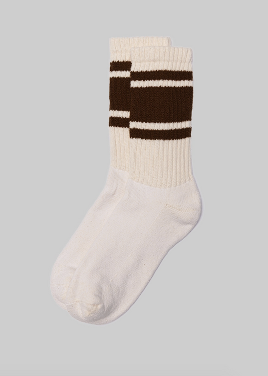 American Trench Mono Stripe Socks in Brown Heather
