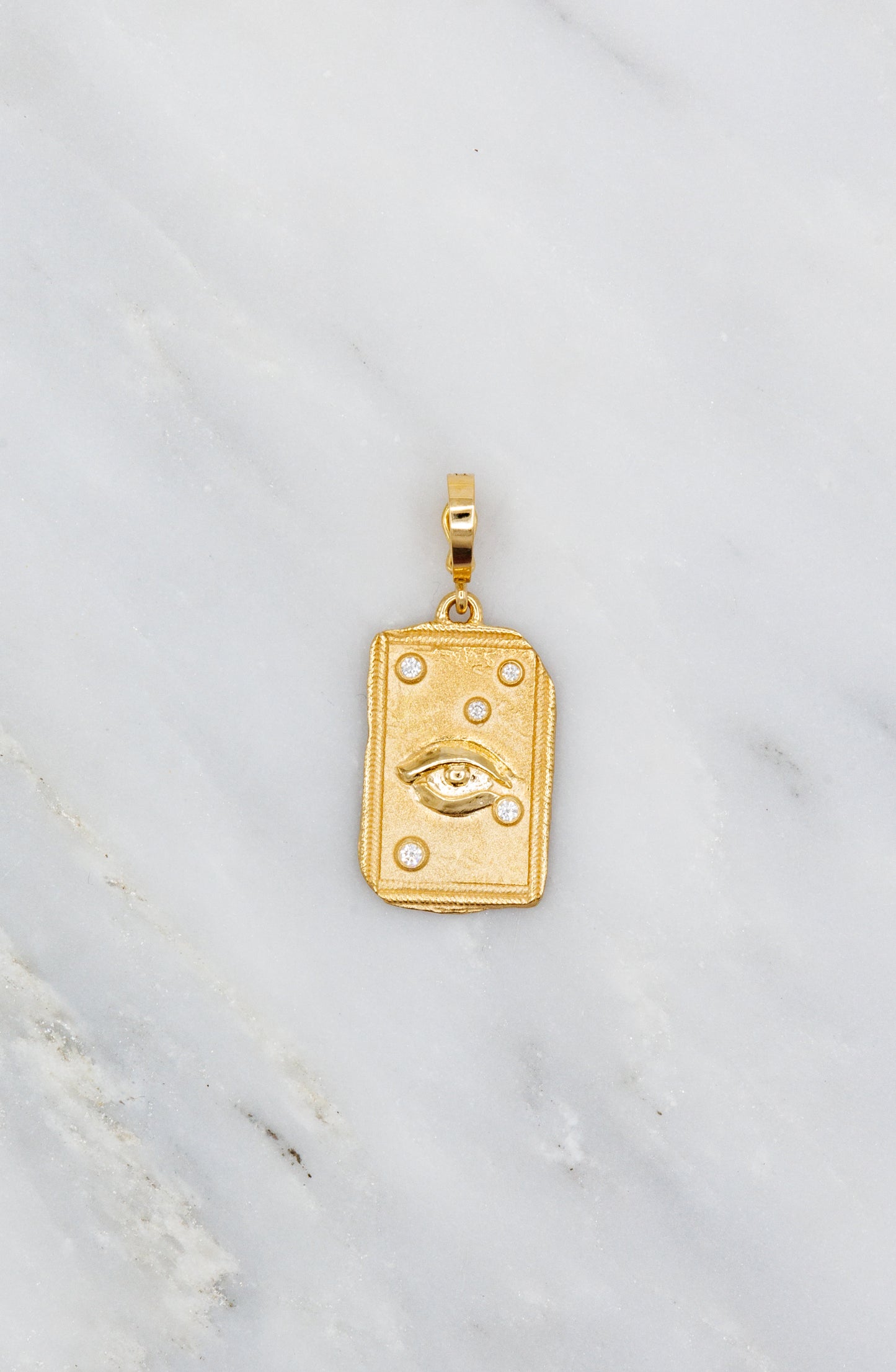 Azlee fine jewelry 18k yellow gold Guardian Medium Relic Coin