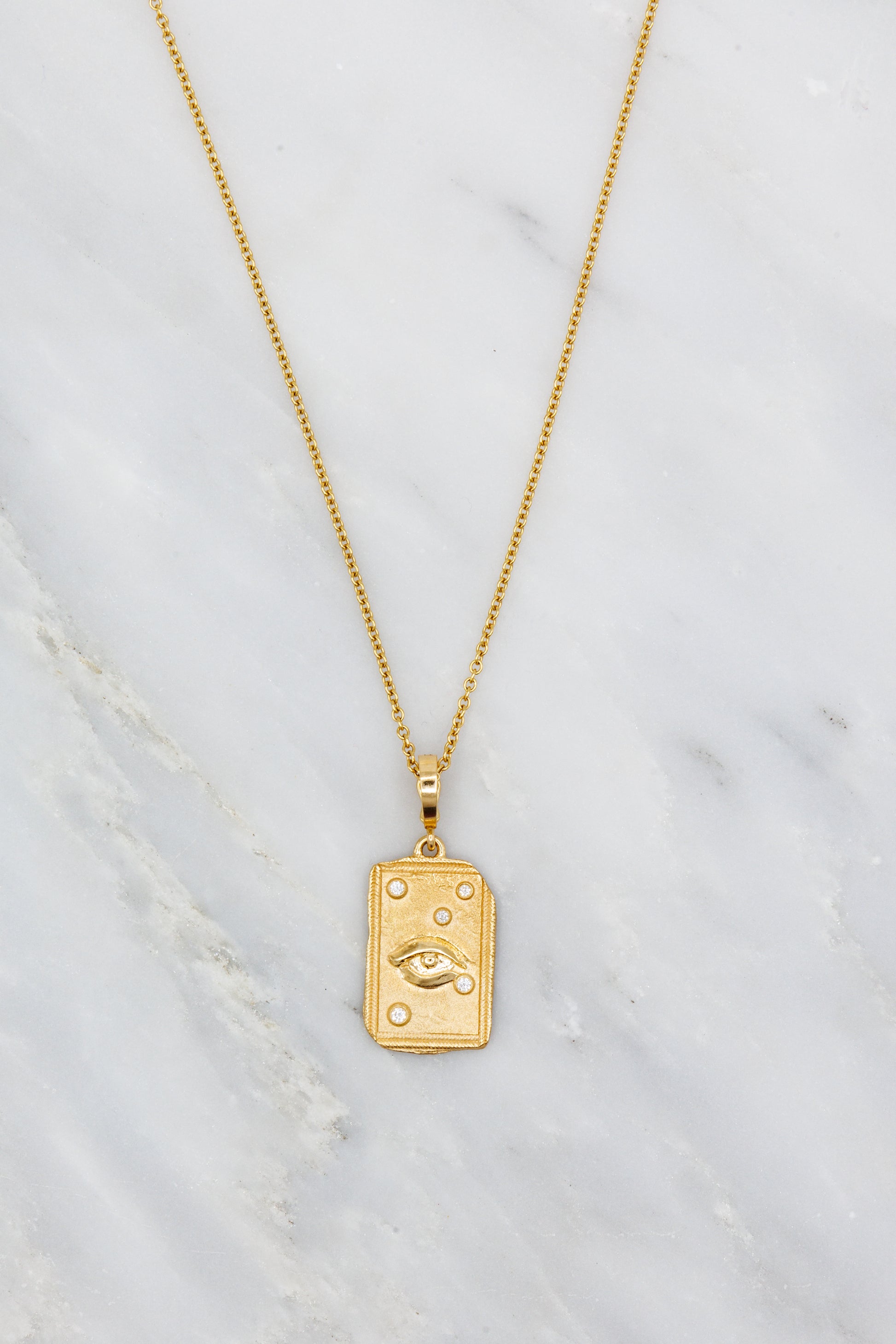 Azlee fine jewelry 18k yellow gold Guardian Medium Relic Coin