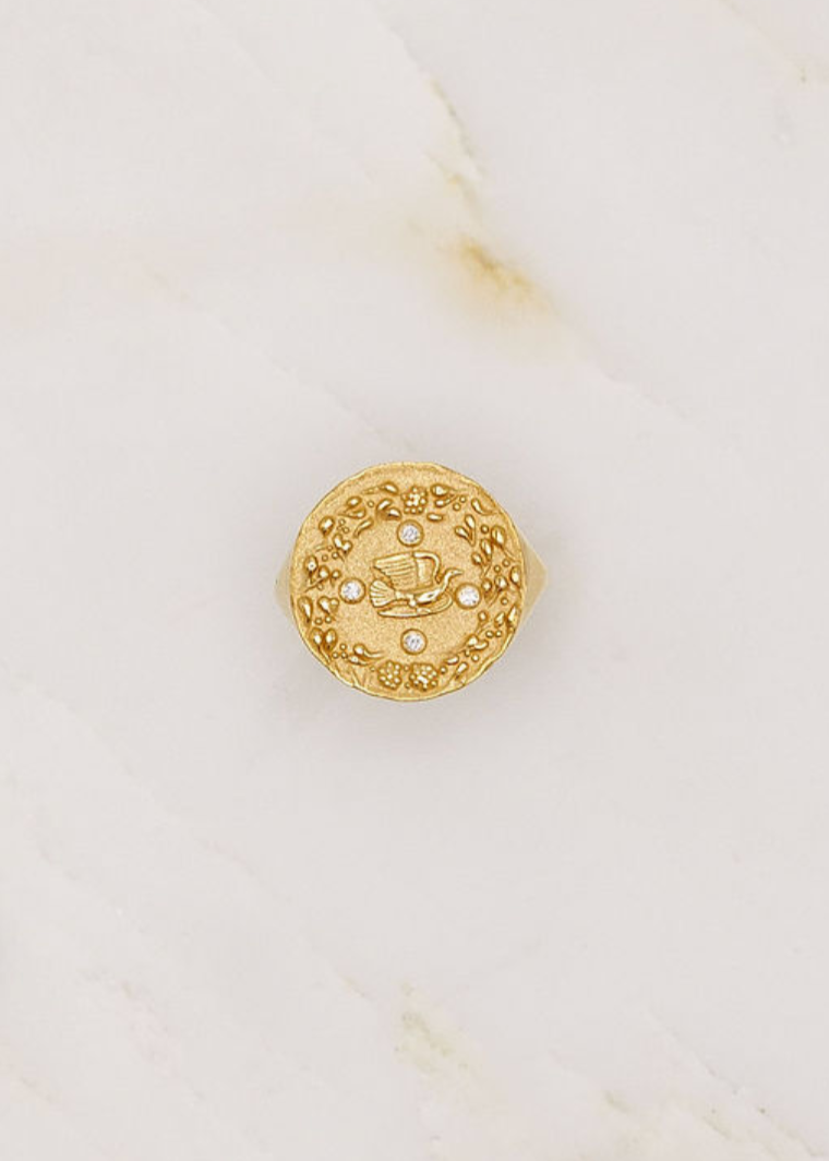 Azlee fine jewelry Mother Nature Coin Ring