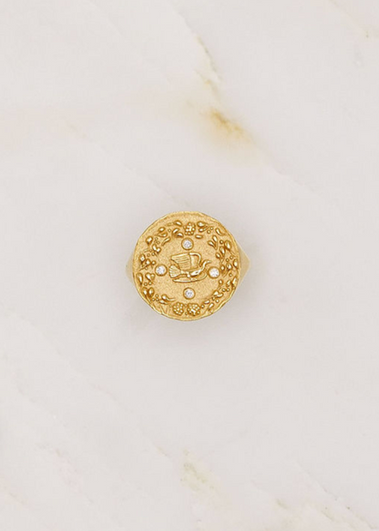 Azlee fine jewelry Mother Nature Coin Ring