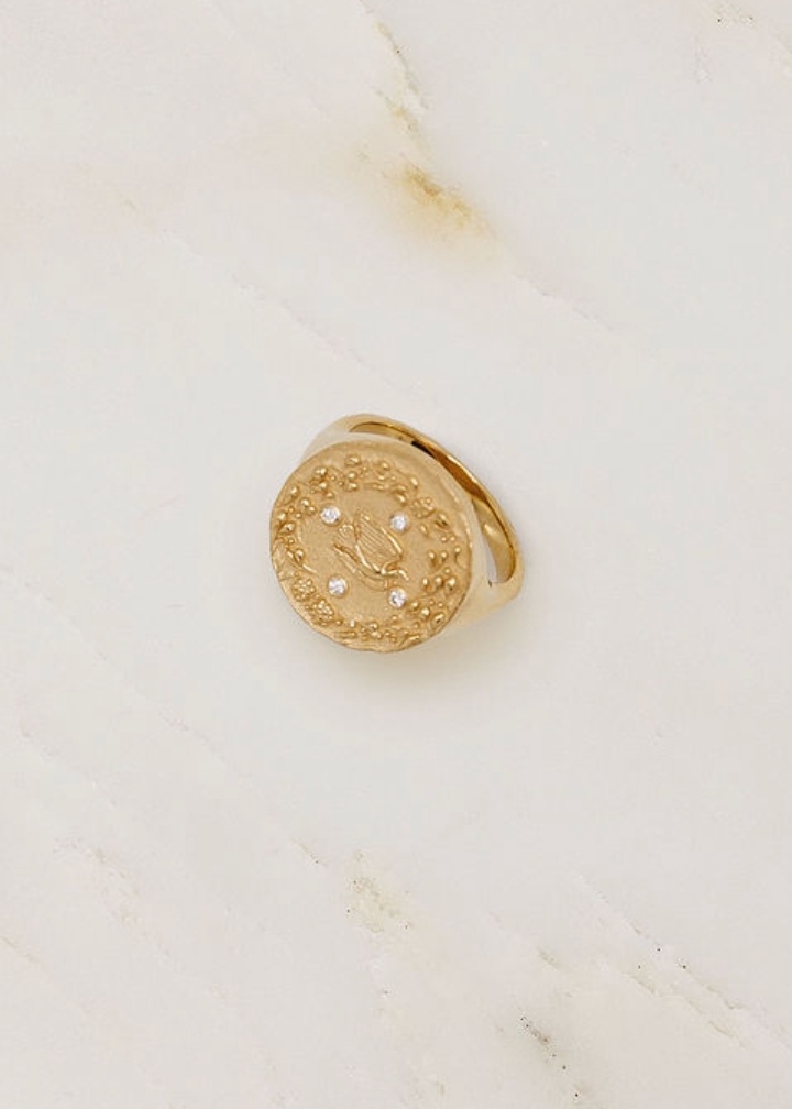 Azlee fine jewelry Mother Nature Coin Ring
