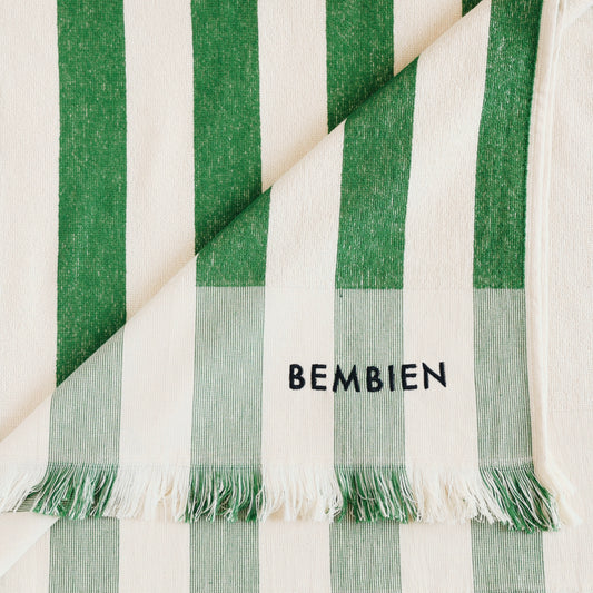 Plage Towel - Green Stripe