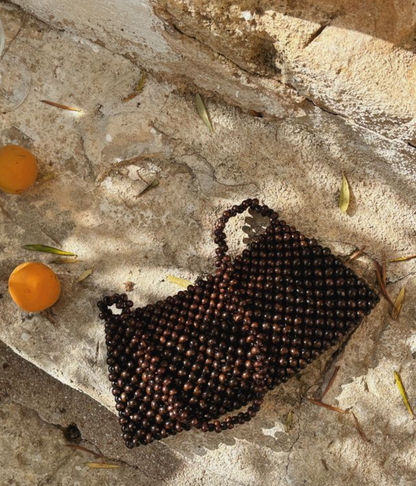 BEMBIEN-Terra beaded bag-Brown
