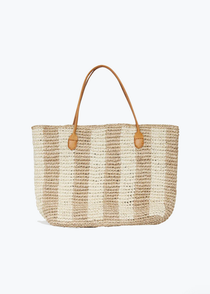 BEMBIEN Woven Franci Bag in Cream Stripe