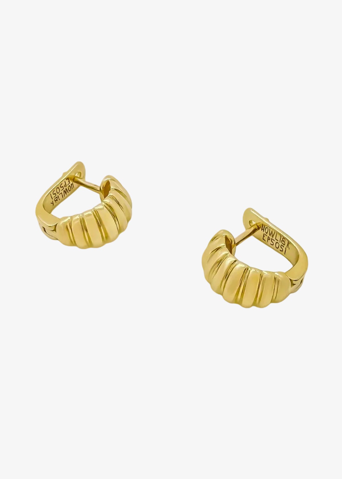 howl fine jewelry 18k yellow gold Bombshell Mini Hoops huggies