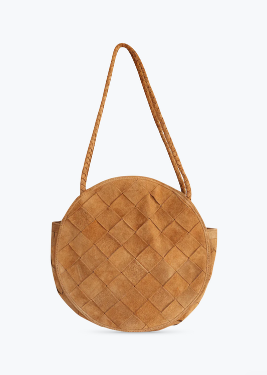 Bembien Emilia Grande Weave Bag in Copper Suede